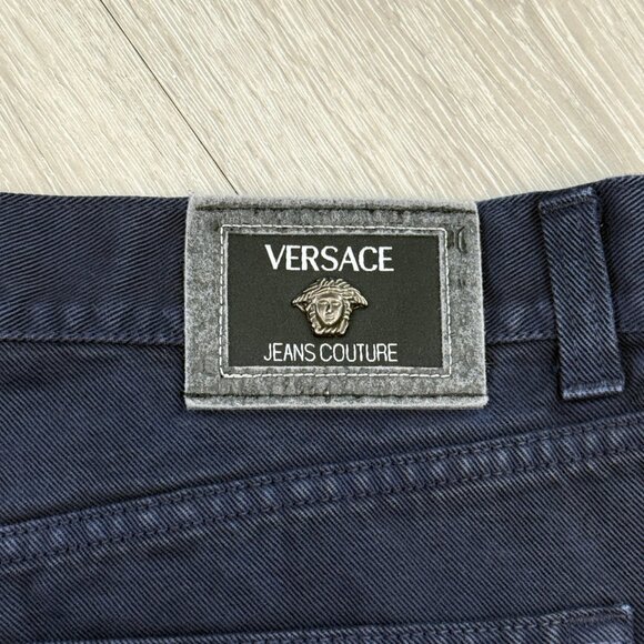 Vintage Versace Jeans Couture Straight Leg Navy Blue Jeans Pants - Size 38x32 - Picture 4 of 12
